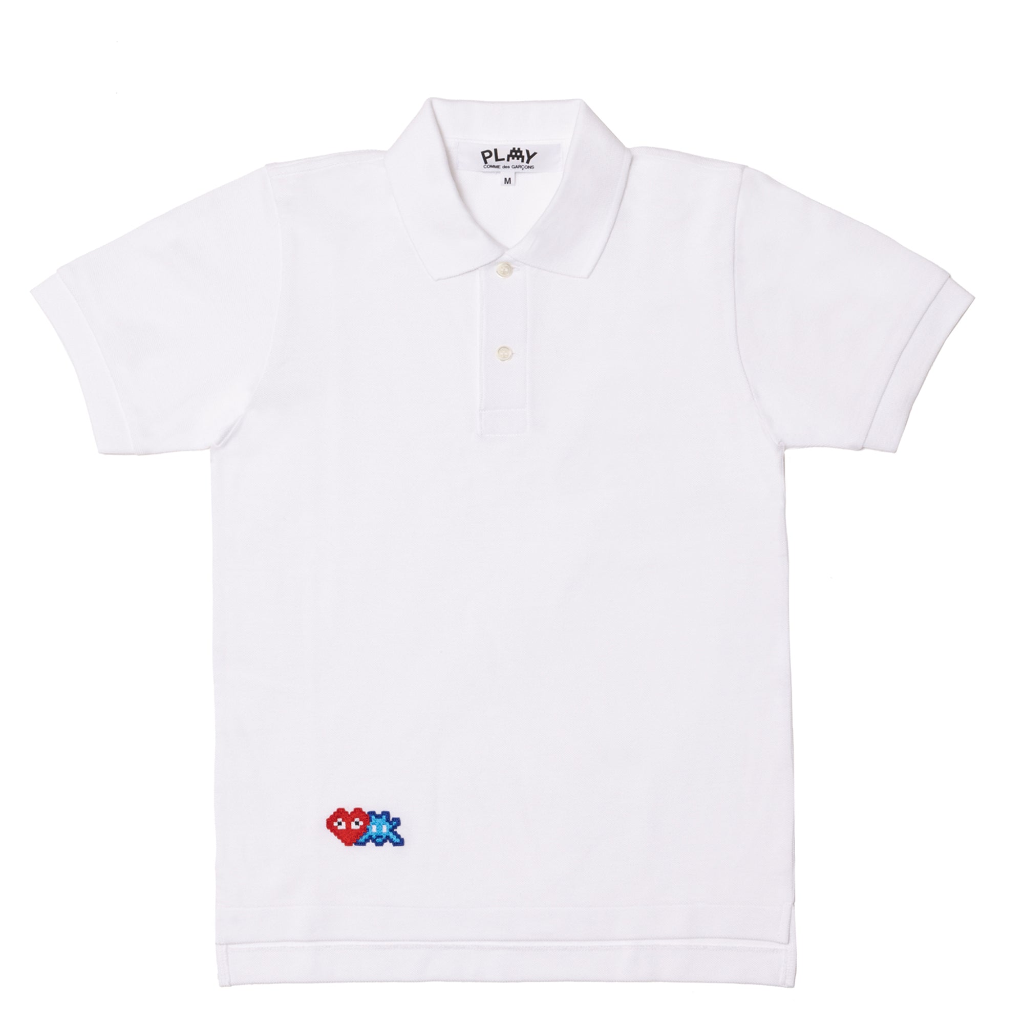 PLAY CDG: INVADER Polo Shirt (White) | DSMG E-SHOP