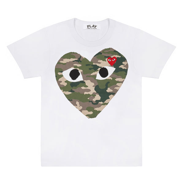 PLAY CDG - Camouflage Heart T-Shirt - (White)