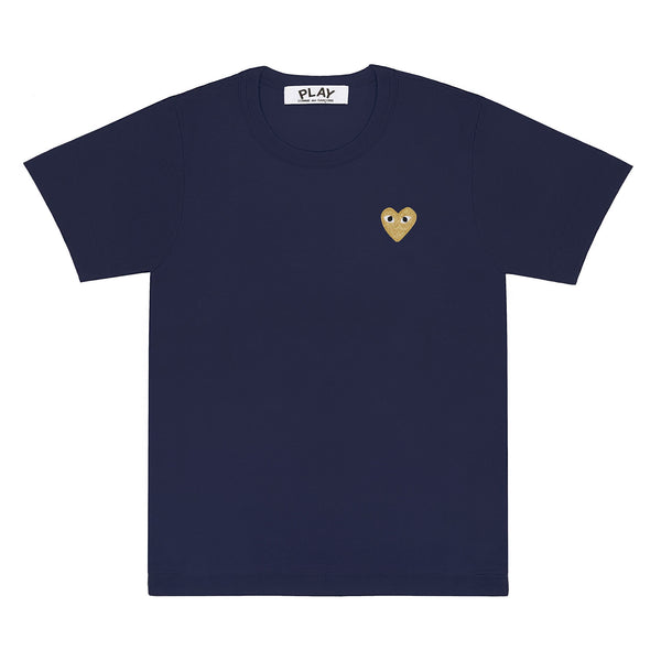 PLAY CDG - Gold Heart T-Shirt - (Navy)