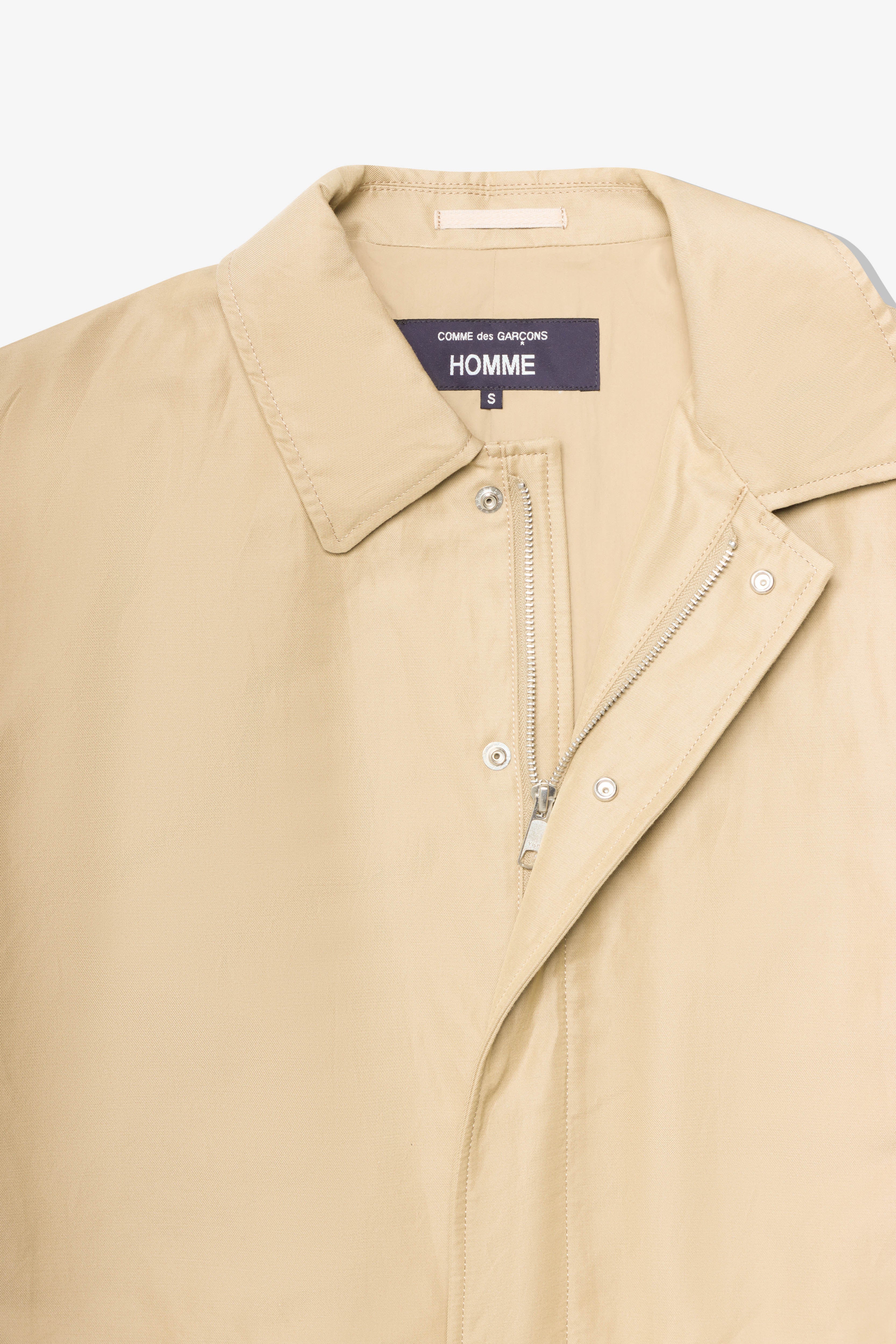 COMME des GARCONS HOMME: Cotton Linen Hard-Twisted Serge (Beige