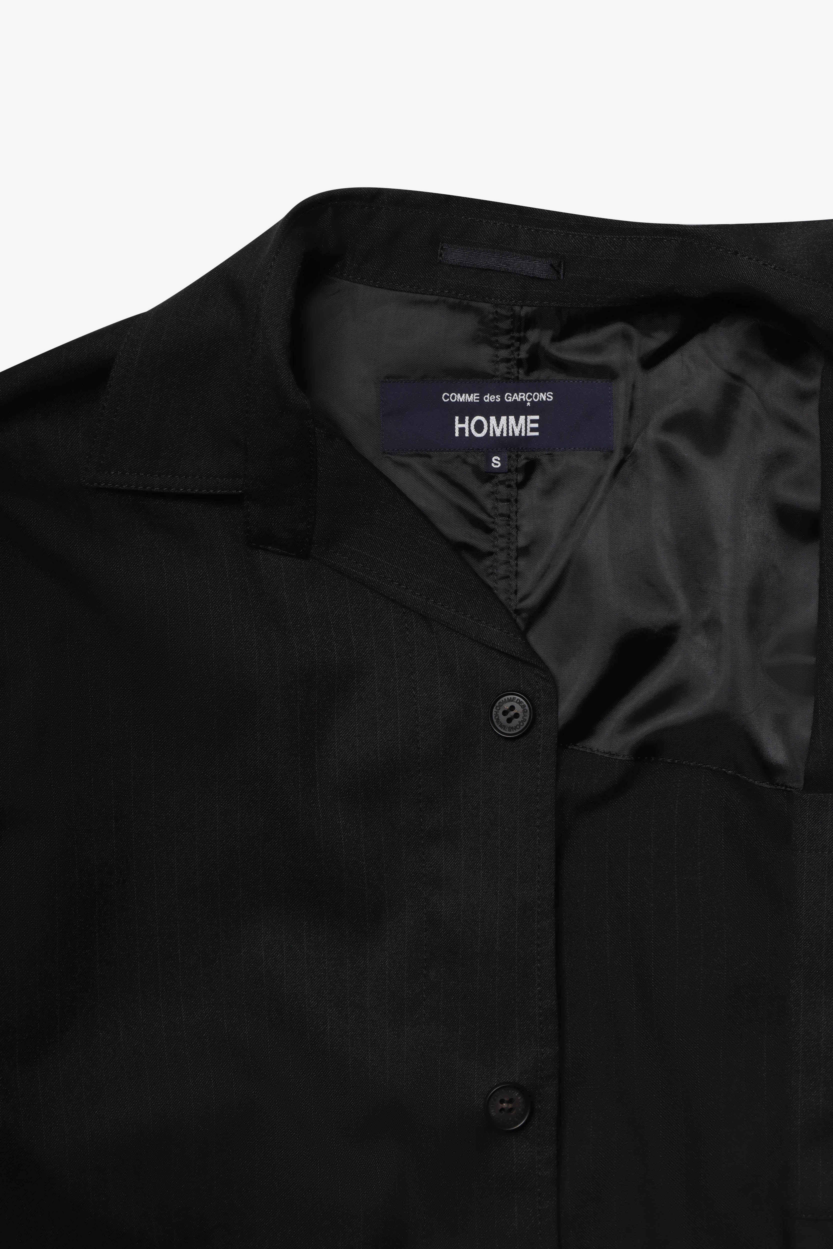 COMME des GARCONS HOMME: Polyester Wool Twill (Black) | DSMG E-SHOP