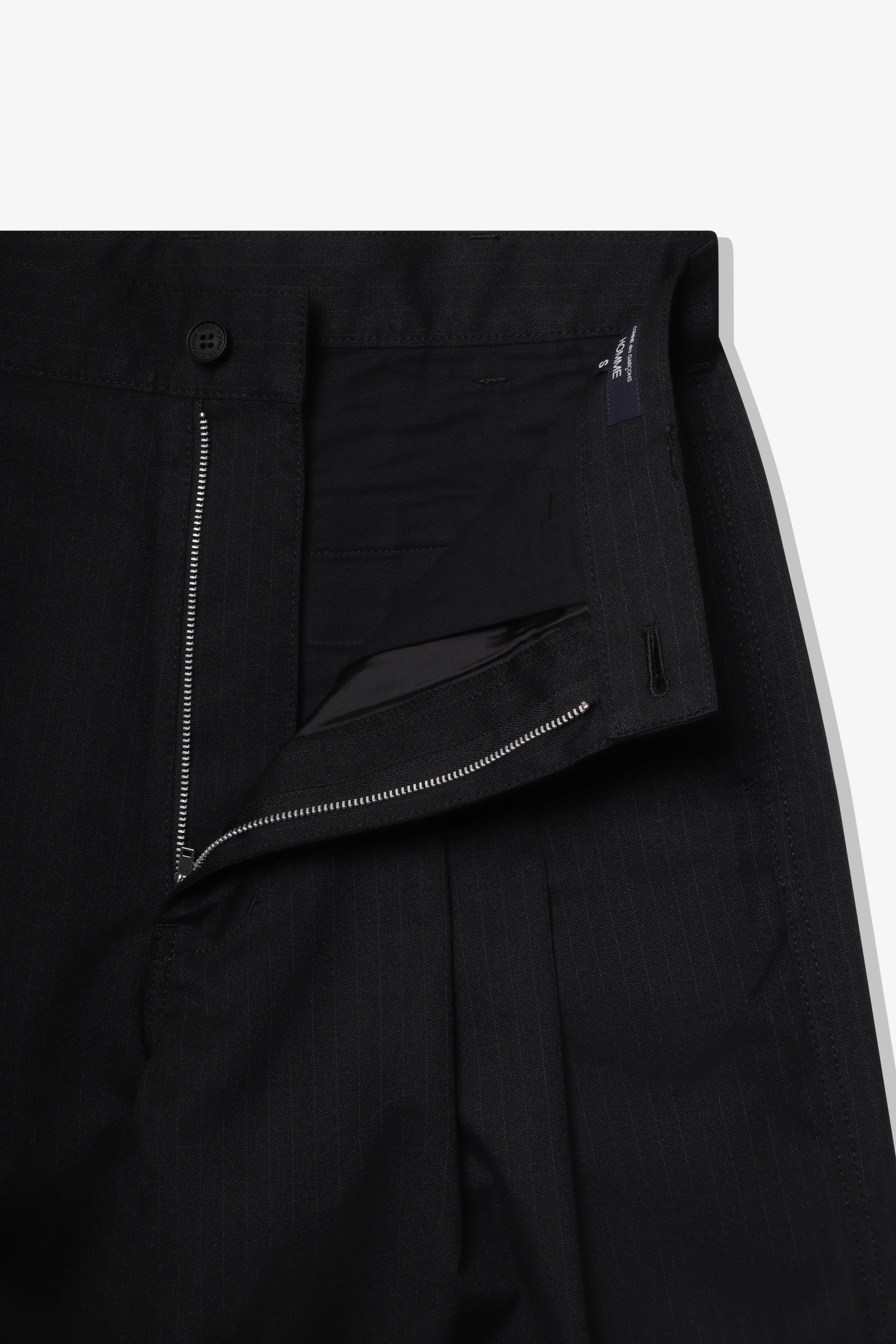 COMME des GARCONS HOMME: Polyester Wool Twill (Black) | DSMG E-SHOP