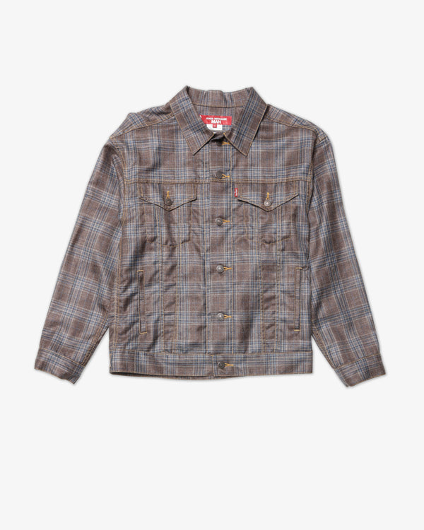JUNYA WATANABE MAN - Wool Silk Check Levi's W Name - (Brw/Bge/Blue)