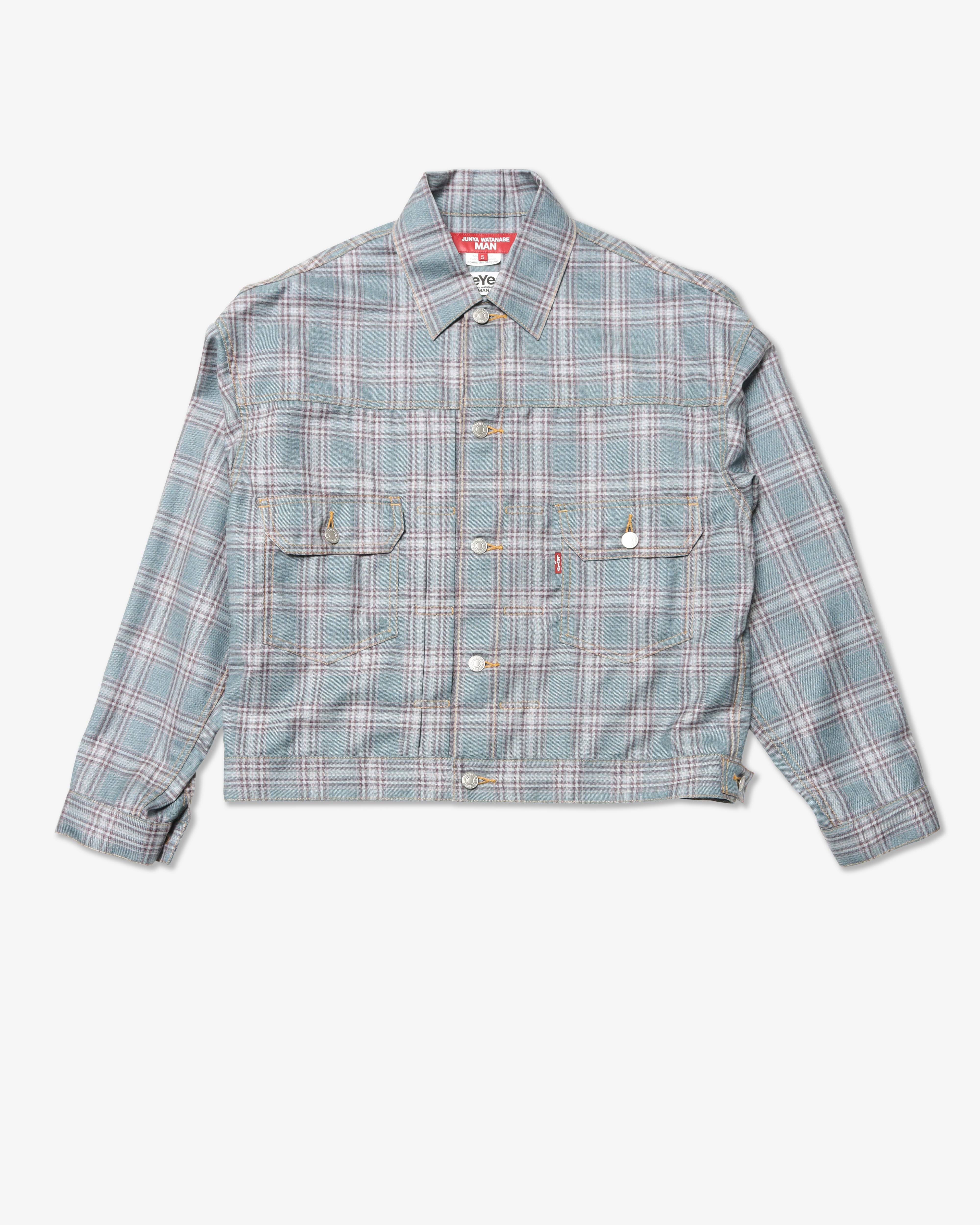 JUNYA WATANABE MAN: Wool Silk Check Levi's W Name (Brw/Bge/Blue