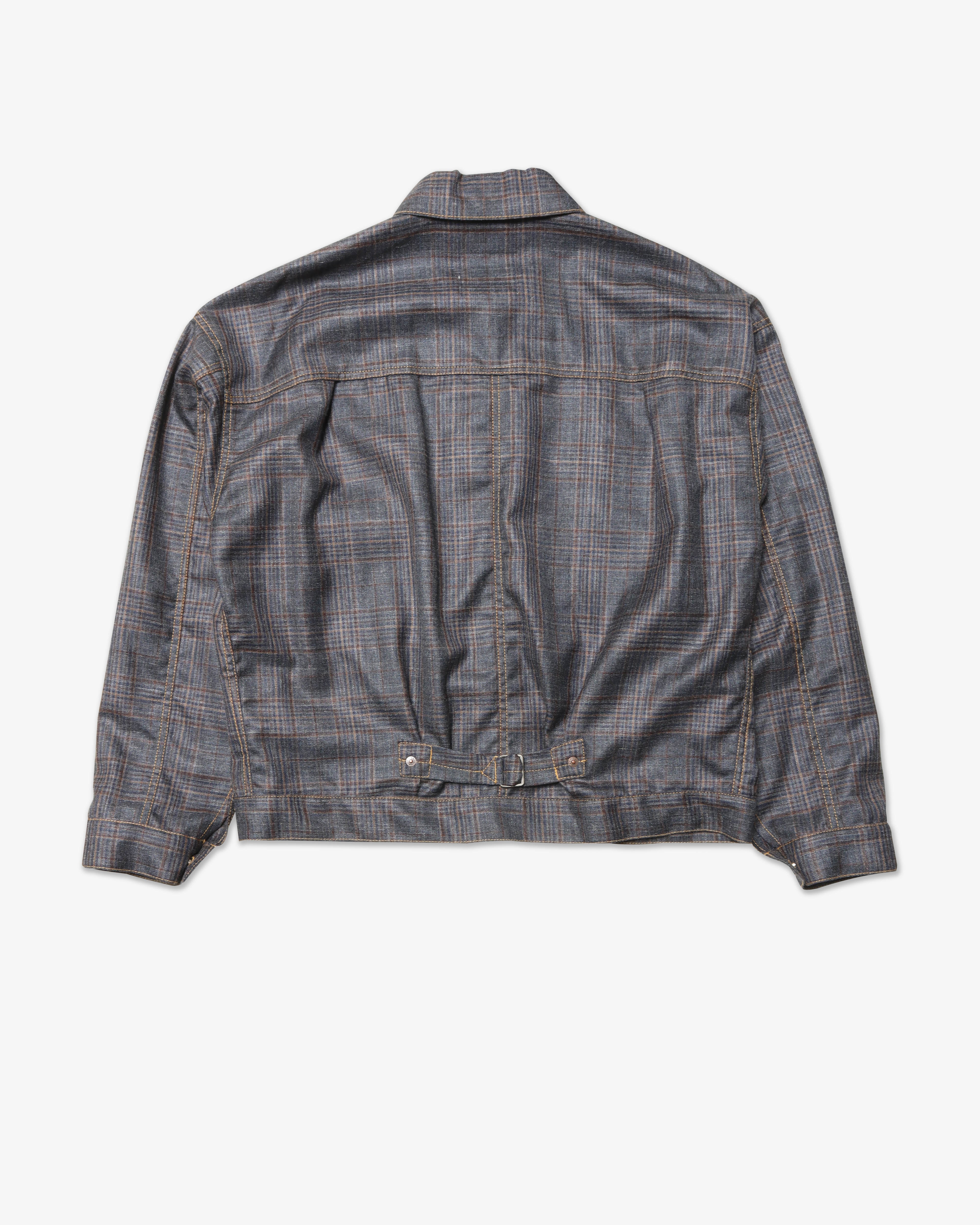 JUNYA WATANABE MAN: Wool Silk Check Levi's W Name (Nvy/Brn/Gry