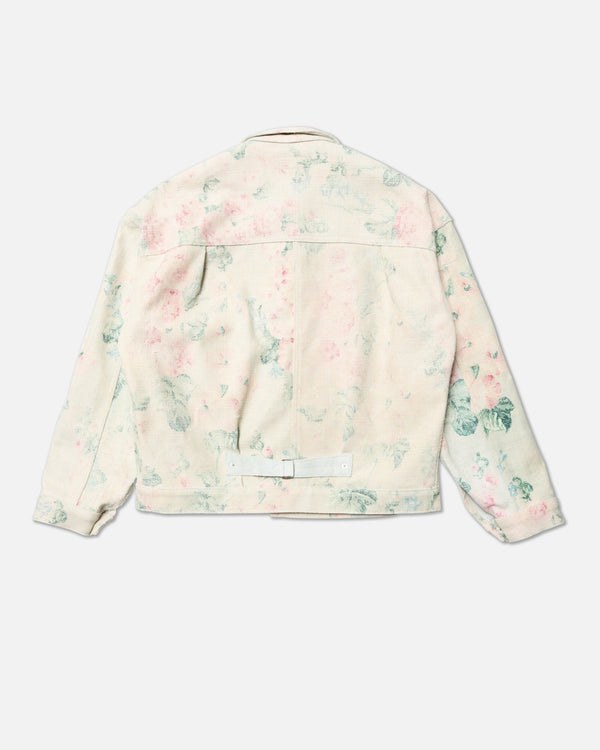 JUNYA WATANABE MAN - Rayon Linen Floral Pattern Printed X Cowhide Levi'S W Name - (Bge/Grn/Pnk)