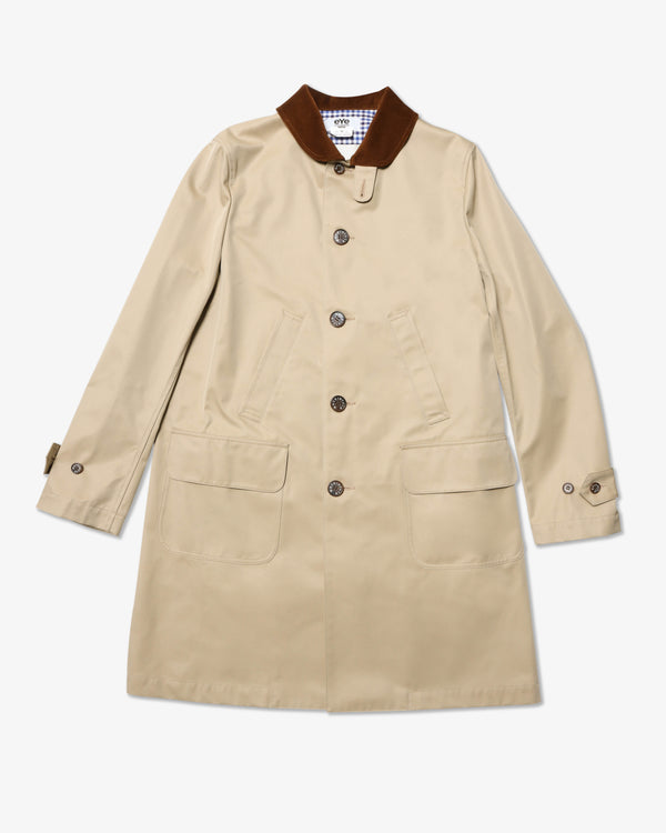 JUNYA WATANABE MAN - Cotton Gabardine Polyurethane Laminated X Cotton Corduroy Mackintosh W Name - (Beige)