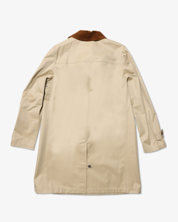 JUNYA WATANABE MAN - Cotton Gabardine Polyurethane Laminated X Cotton Corduroy Mackintosh W Name - (Beige)