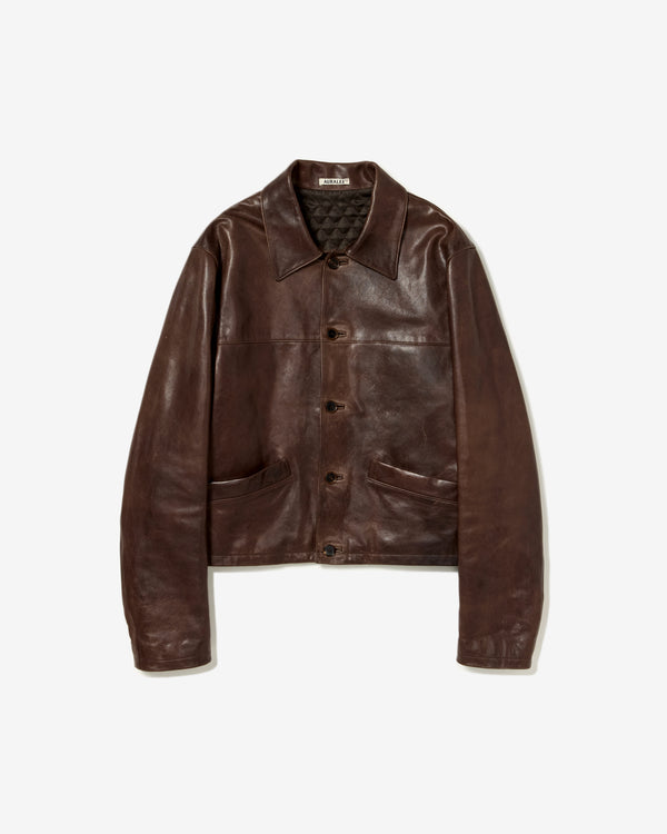 AURALEE - Heavy Lamb Leather Blouson - (Dark Brown)