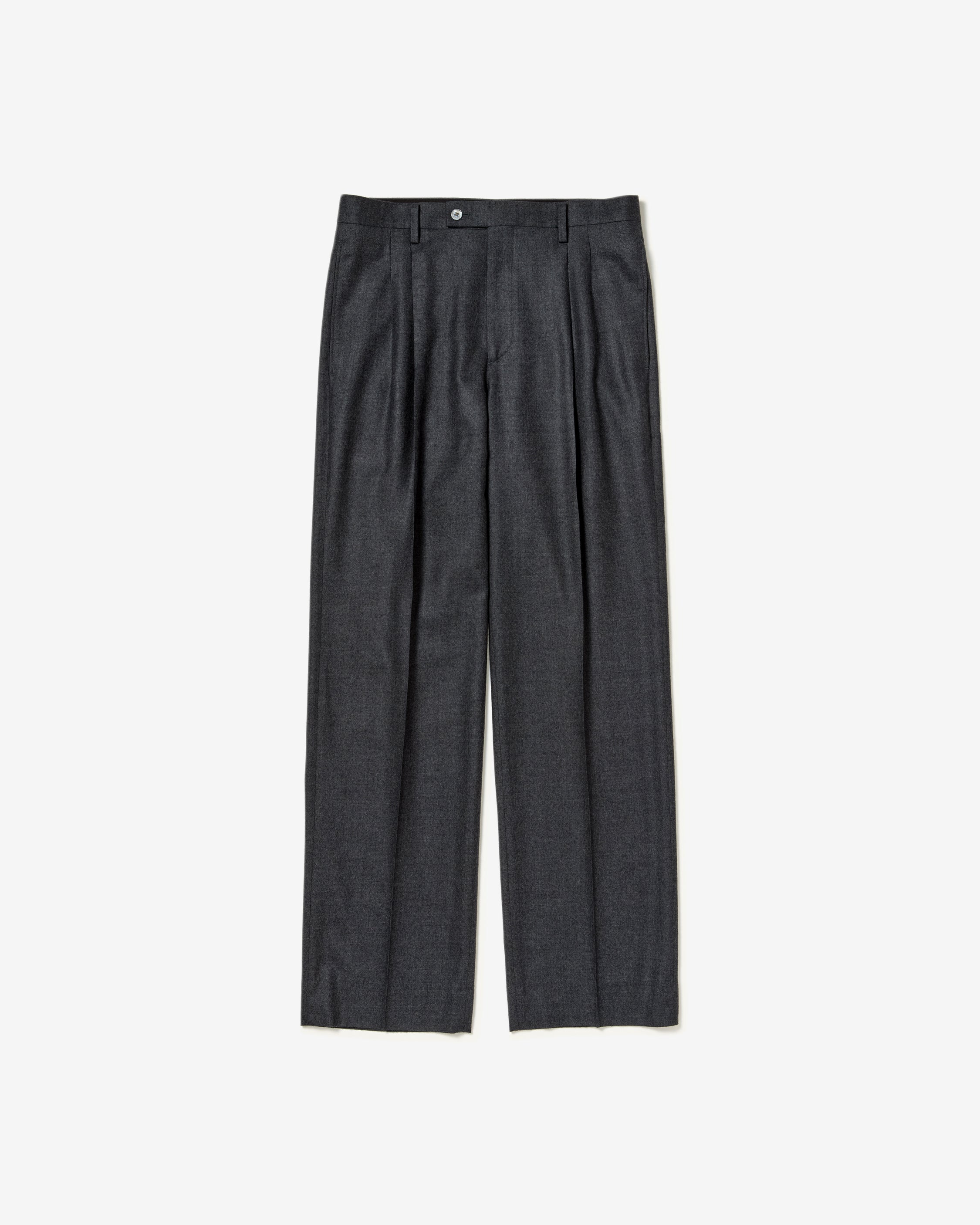 AURALEE: Super Light Wool Two-Tuck Slacks (Top Charcoal