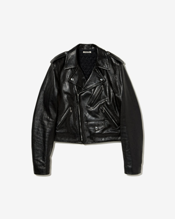 AURALEE - Lamb Leather Riders Jacket - (Black)