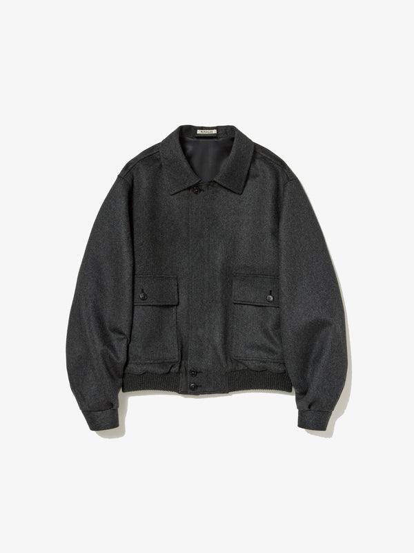 AURALEE - Cashmere Moleskin Zip Blouson - (Top Charcoal)
