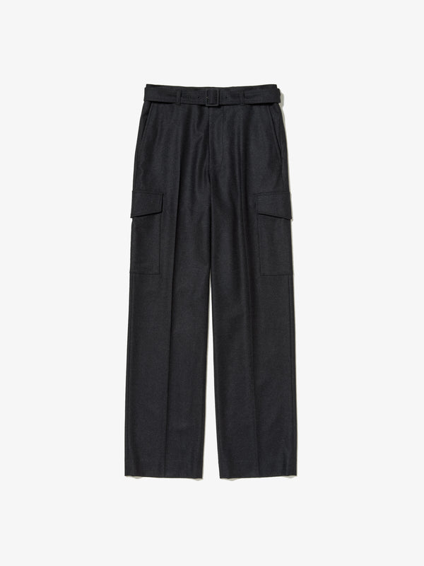 AURALEE - Wool Fulling Flannel Cargo Slacks - (Top Charcoal)