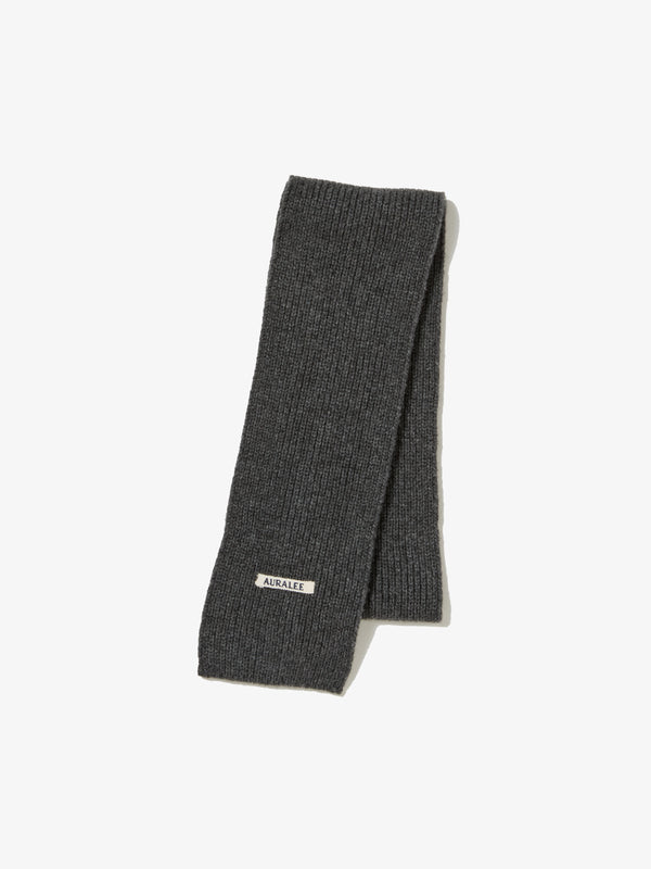 AURALEE - Light Cashmere Knit Stole - (Charcoal)