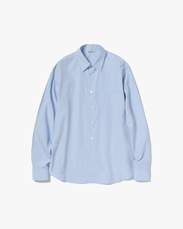 AURALEE - Finx Light Weather Chambray Shirt - (Sax Blue Chambray)