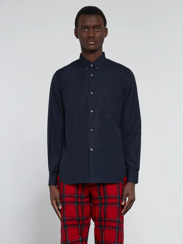 CDG SHIRT FOREVER - Cotton Poplin Plain - (NAVY)