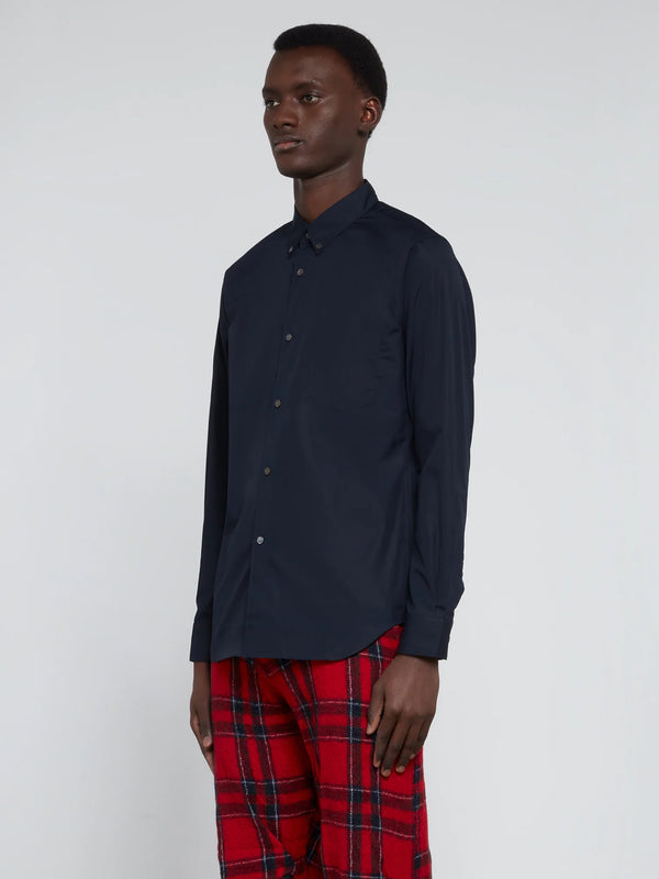 CDG SHIRT FOREVER - Cotton Poplin Plain - (NAVY)