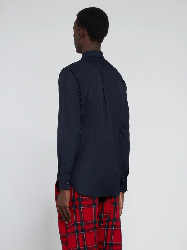 CDG SHIRT FOREVER - Cotton Poplin Plain - (NAVY)