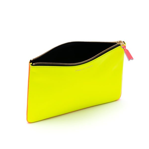 CDG WALLET - Super Fluo Pouch Large - (Pink / Yellow)