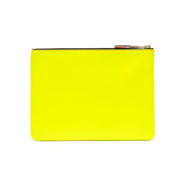 CDG WALLET - Super Fluo Pouch Large - (Light Orange / Pink)