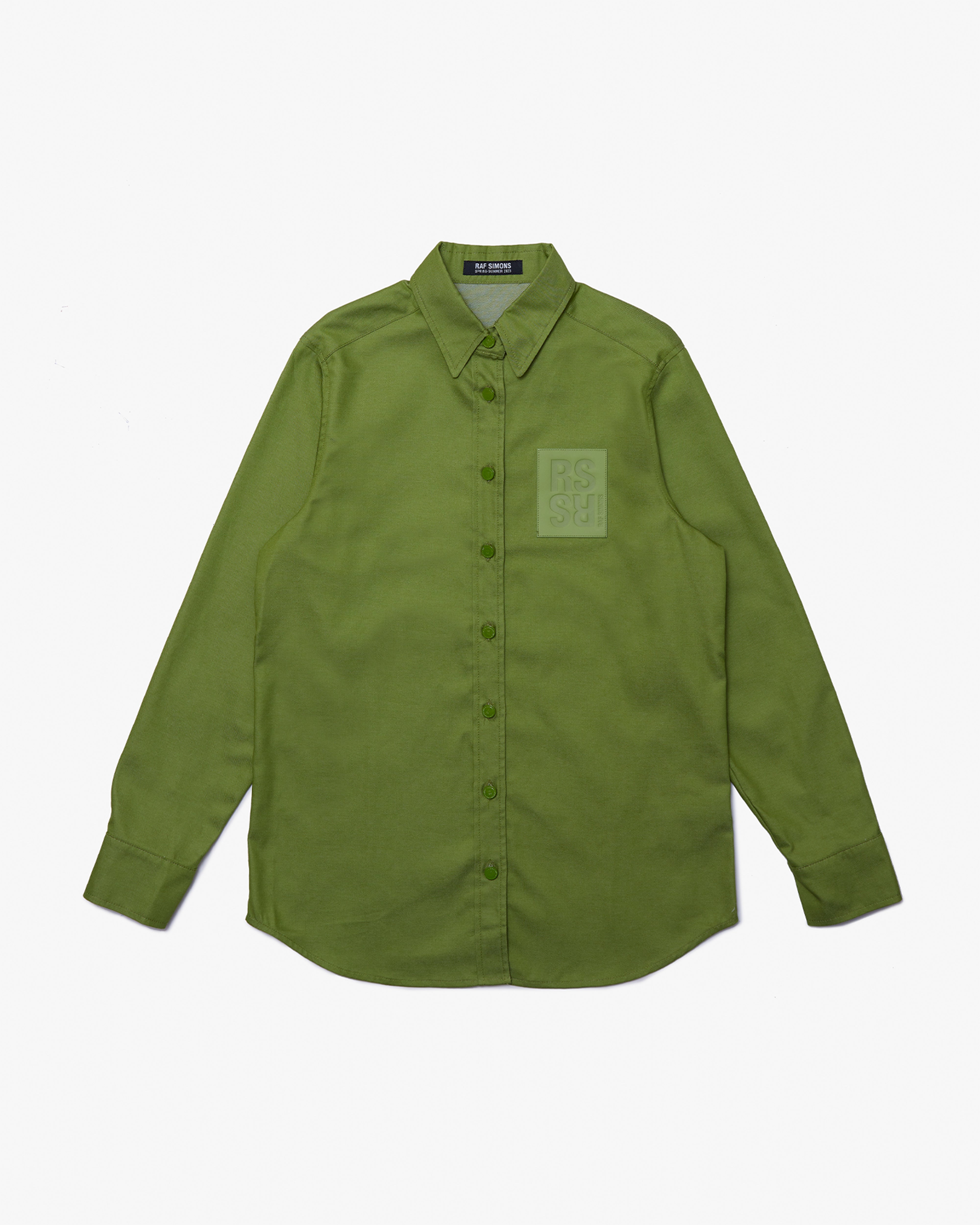 RAF SIMONS 長袖シャツ オリーブグリーン/ブルー RAF SIMONS: 231-W242-15001-0020 (Green) | DSMG E-SHOP