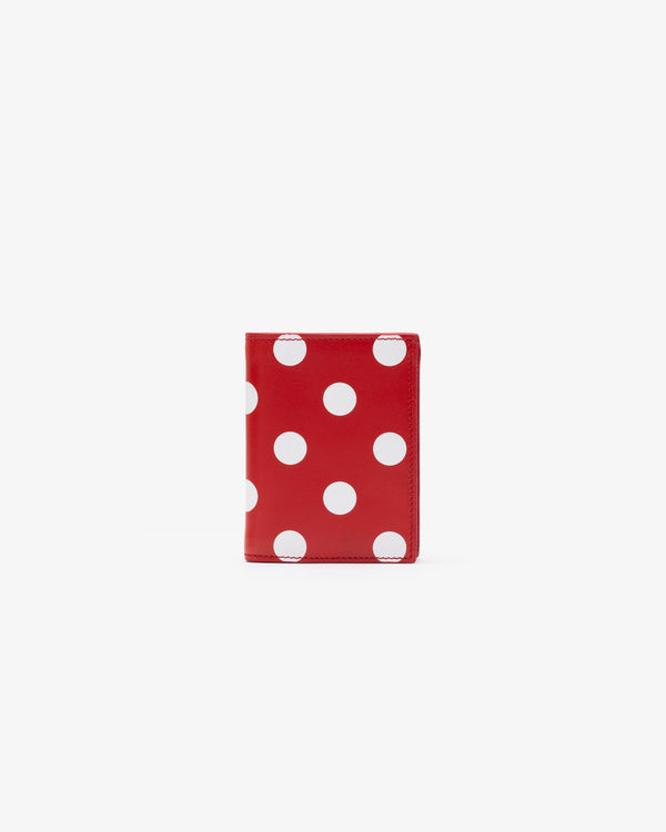 CDG WALLET - Polka Dots Printed Card Case B - (Red)