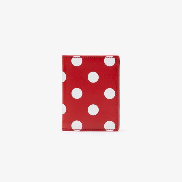 CDG WALLET - Polka Dots Printed Card Case B - (Red)
