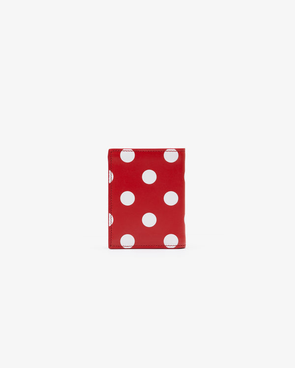 CDG WALLET - Polka Dots Printed Card Case B - (Red)