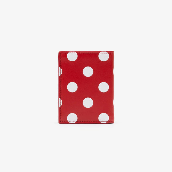 CDG WALLET - Polka Dots Printed Card Case B - (Red)