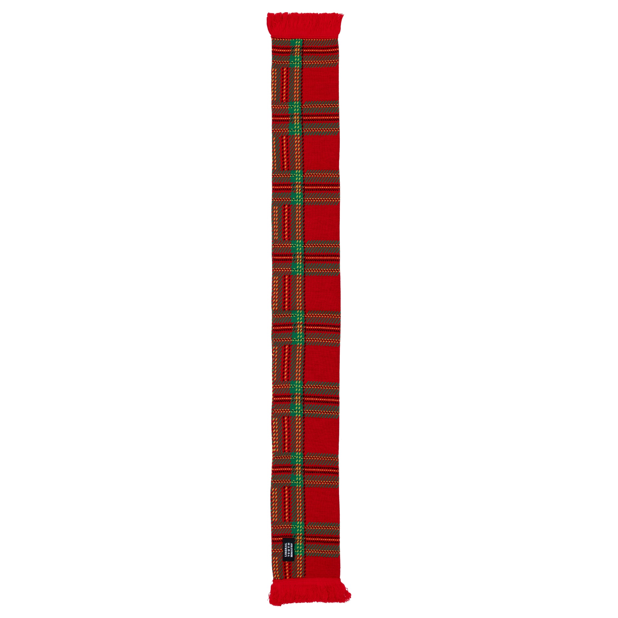LIBERAL YOUTH MINISTRY - Men Tartan Scarf Escudo Embroidery - Knit - (Red) view 1