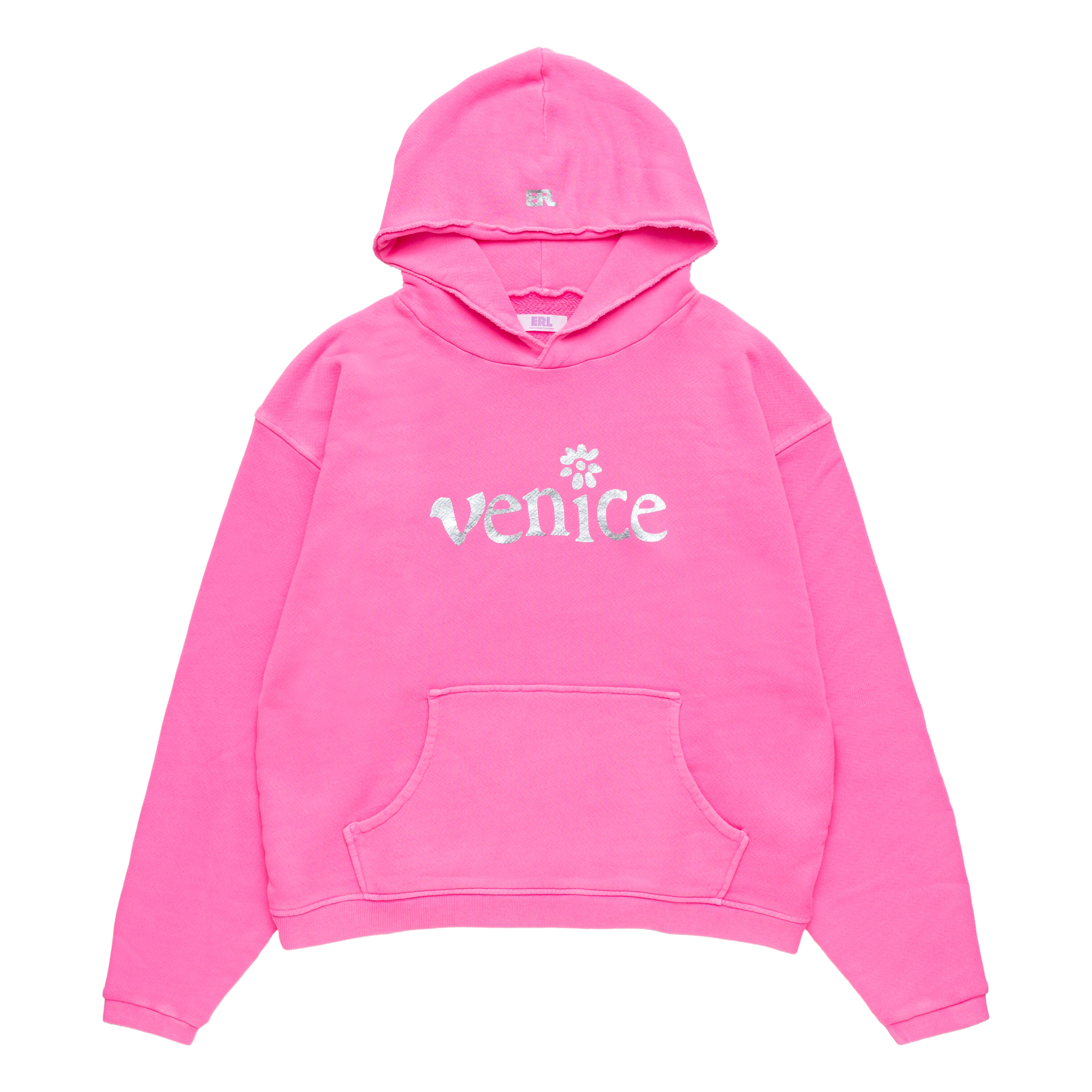 ERL - Unisex Silver Printed Venice Hoodie Knit - (Pink )