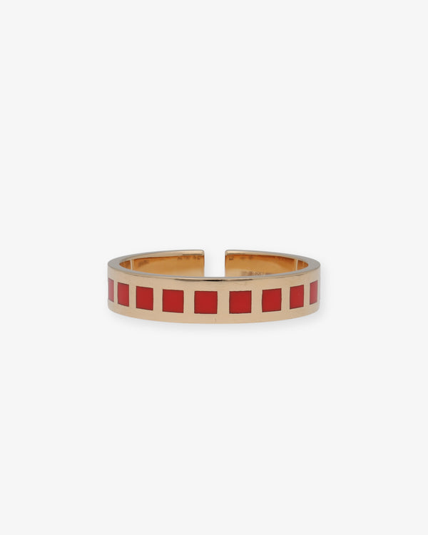 DAUPHIN - Red Enamel Stripe Ring - (Red)