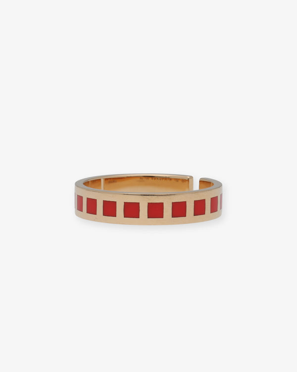 DAUPHIN - Red Enamel Stripe Ring - (Red)
