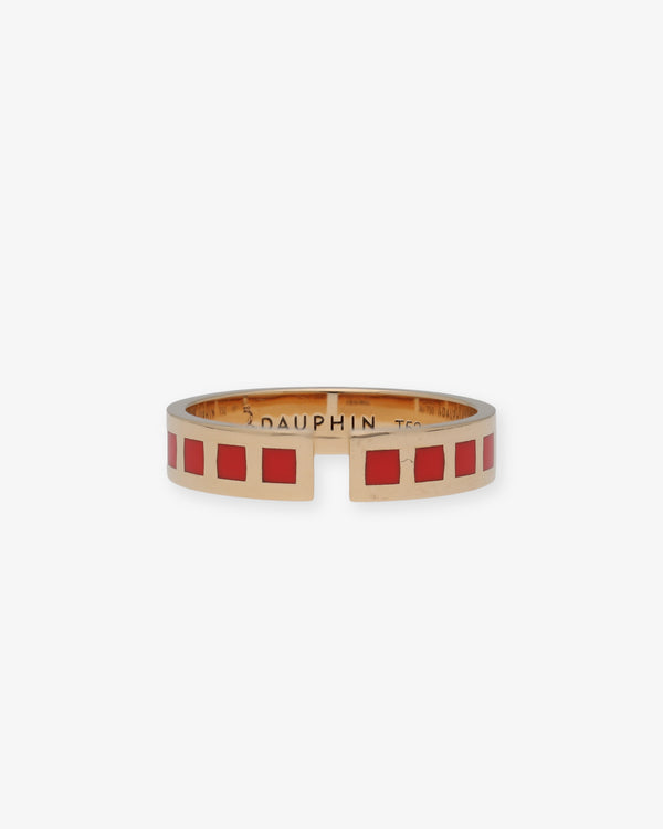 DAUPHIN - Red Enamel Stripe Ring - (Red)