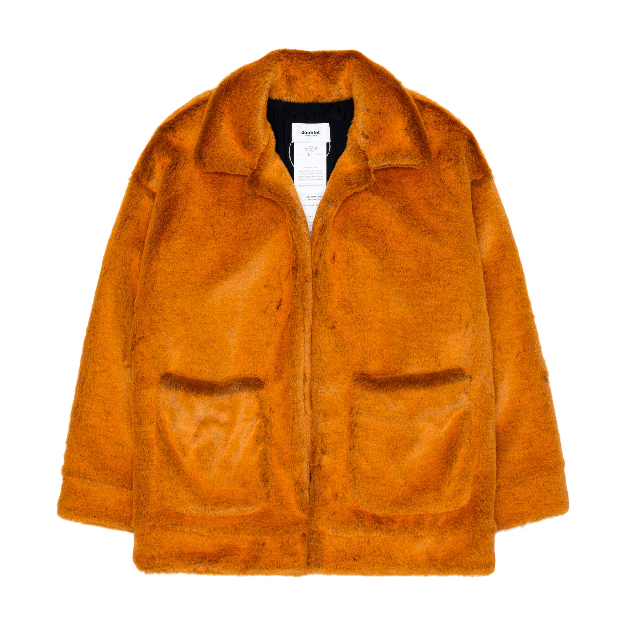 DOUBLET - Hand-Painted Fur Jacket - (Orange) view 2