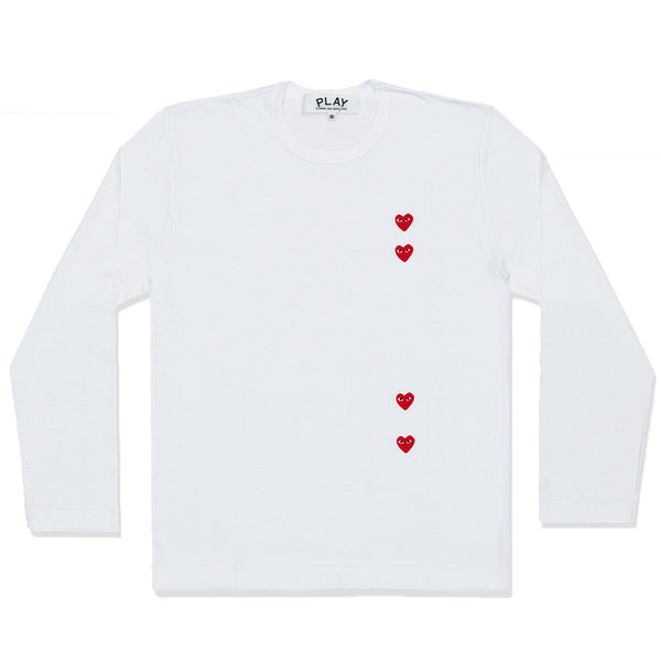 PLAY COMME des GARÇONS - Long Sleeve T-Shirt With Small Four Red Emblem - (White)