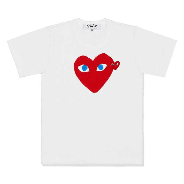 PLAY COMME des GARÇONS - Printed Heart T-Shirt With Red Emblem - (White)