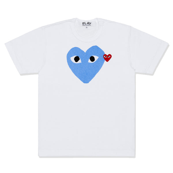 PLAY COMME des GARÇONS - Printed Heart T-Shirt With Red Emblem - (Blue)