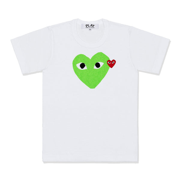 PLAY COMME des GARÇONS - Printed Heart T-Shirt With Red Emblem - (Green)