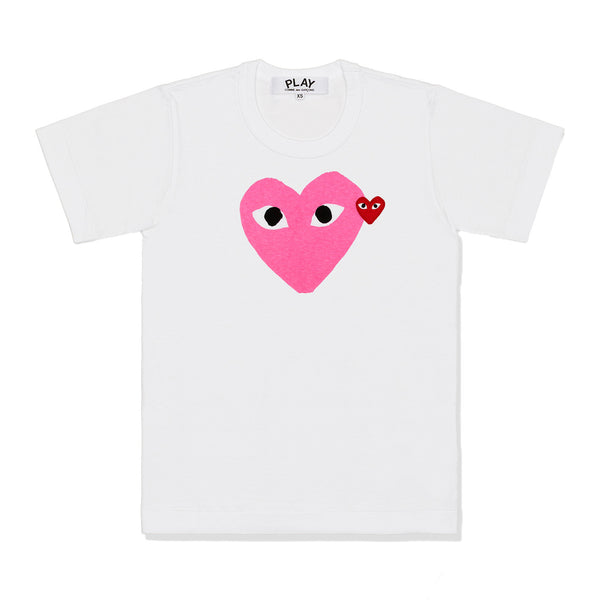 PLAY COMME des GARÇONS - Printed Heart T-Shirt With Red Emblem - (Pink)