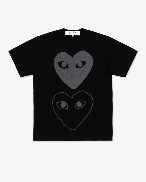CDG PLAY - Cotton Jersey Print With Black Ax-T194-051 - (Black)