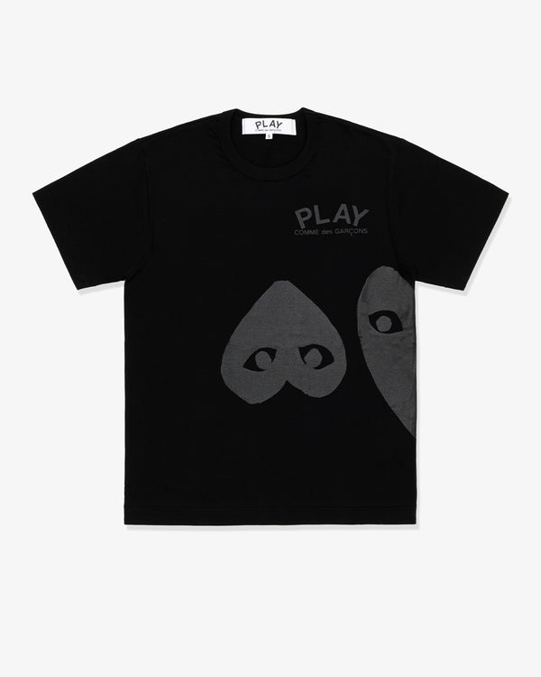 CDG PLAY - Cotton Jersey Print With Black Ax-T196-051 - (Black)