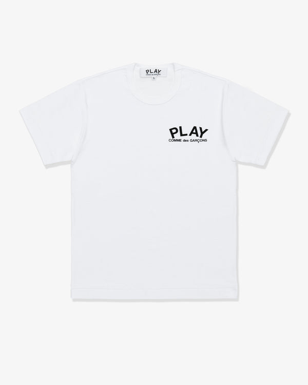 CDG PLAY - Cotton Jersey Logo Print/ Black - (White)