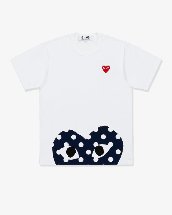 CDG PLAY - Cotton Jersey Print / Navy - (White)