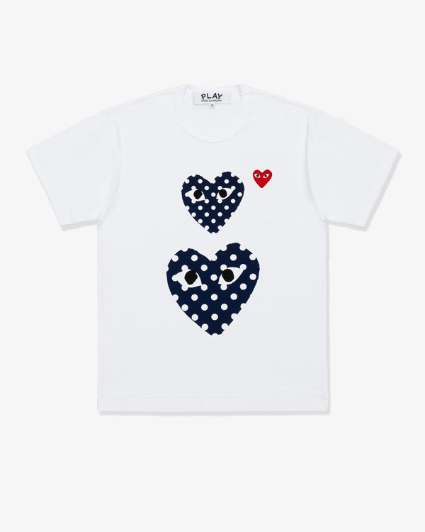 CDG PLAY - Cotton Jersey Print / Navy - (White)