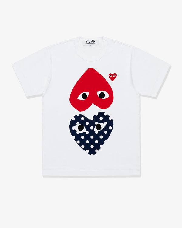 CDG PLAY - Cotton Jersey Print / Red X Navy - (White)