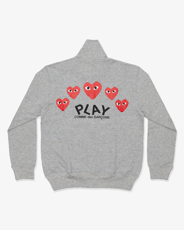 PLAY COMME des GARÇONS - Printed Back Heart Red X Black X White Blouson With Red Emblem - (Top Gray)