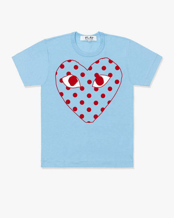 CDG PLAY - Cotton Jersey Print/ Red X White - (Blue)