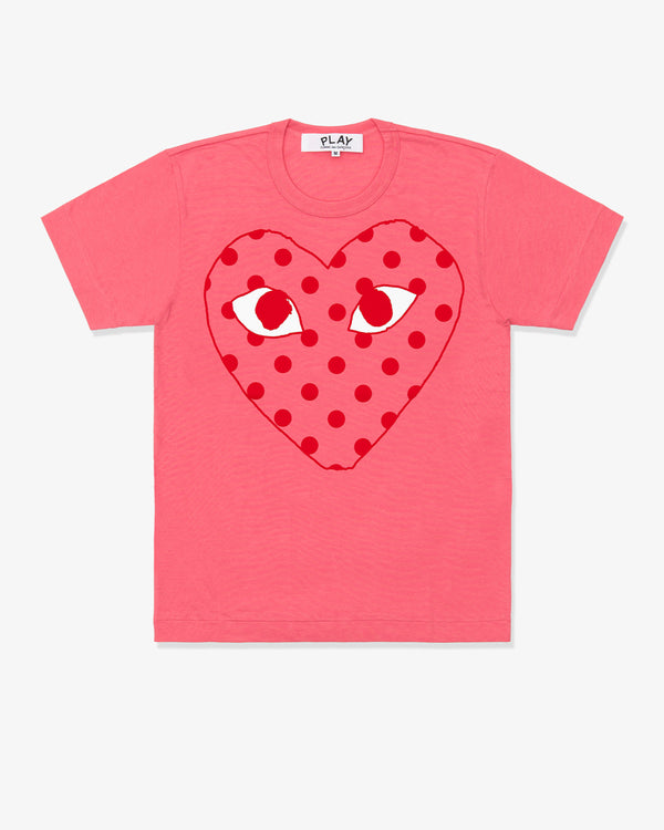 CDG PLAY - Cotton Jersey Print/ Red X Whi - (Pink)