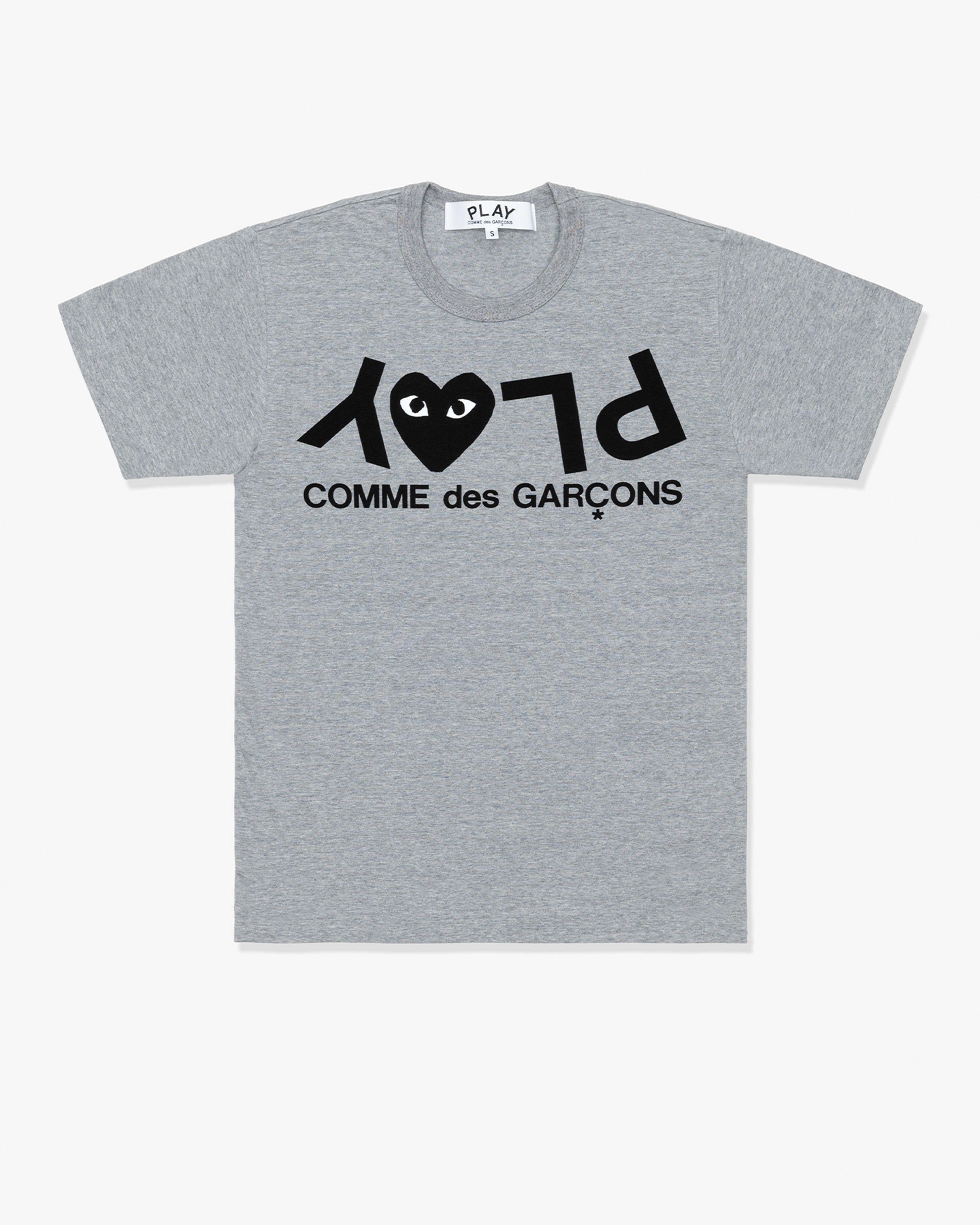 CDG PLAY: Cotton Top Jersey Logo Print/Black (Top Gray) | DSMG E-SHOP